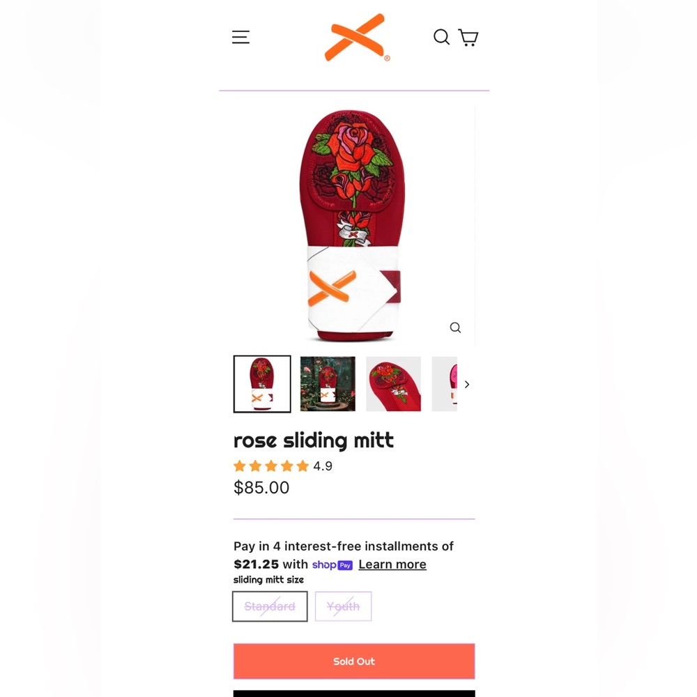 ABSOLUTELY RIDICULOUS new ARiA by x Rose Baseball Softball Sliding Mitt Unisex - Picture 14 of 14